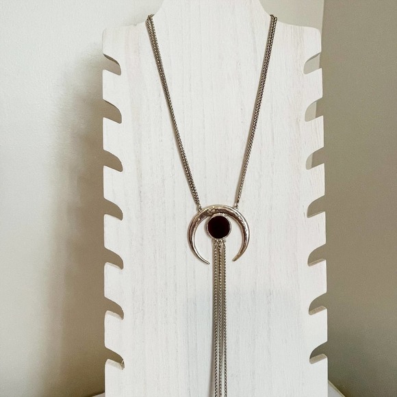 White House Black Market Jewelry - White House Black Market Gold Crescent Necklace